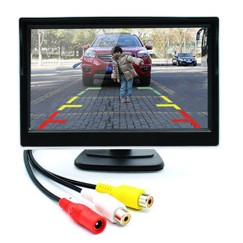 5 Inch Car Monitor TFT LCD Screen Digital Color Rear View Monitor Support VCD DVD GPS Camera with 2 Video Inputs